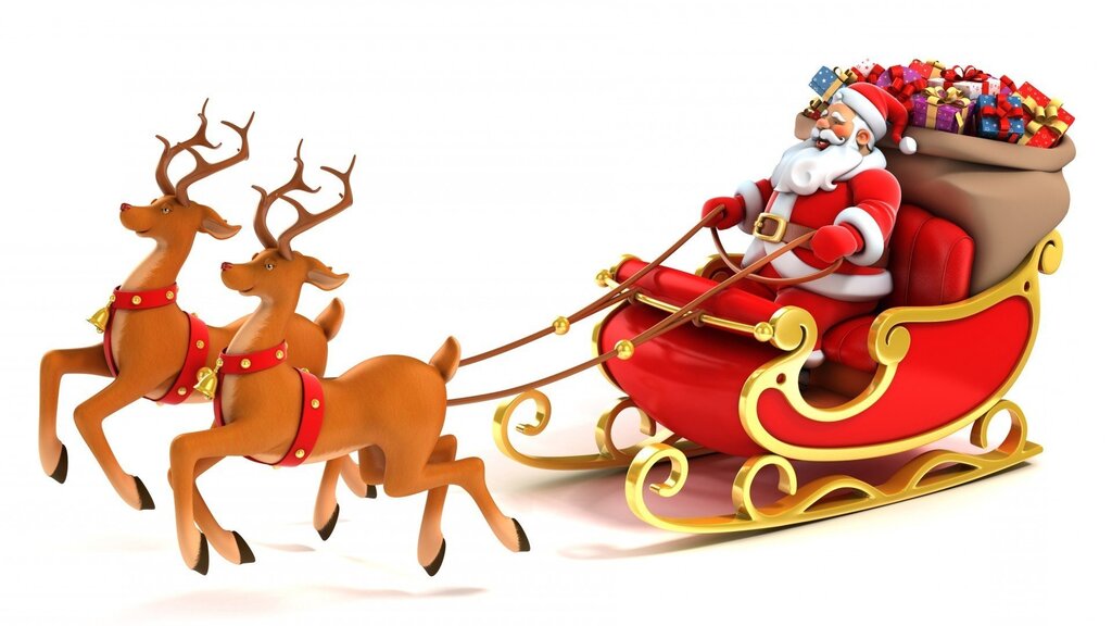 Santa Claus on reindeer pictures