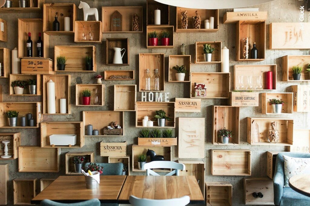 Decor from wooden crates