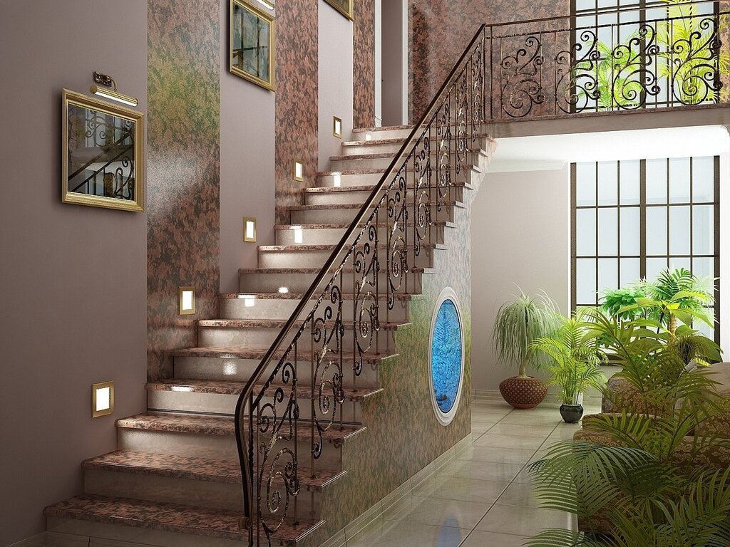 Decorating the staircase in a private house