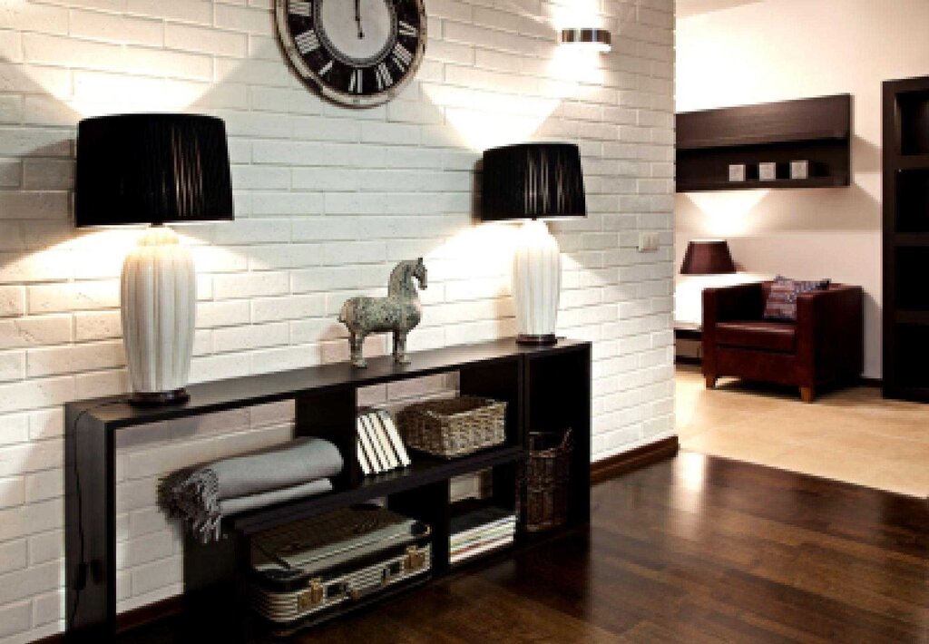 Brick effect decor for interior finishing