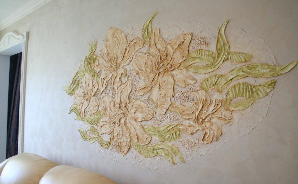 Wall decor with plaster 31 фото