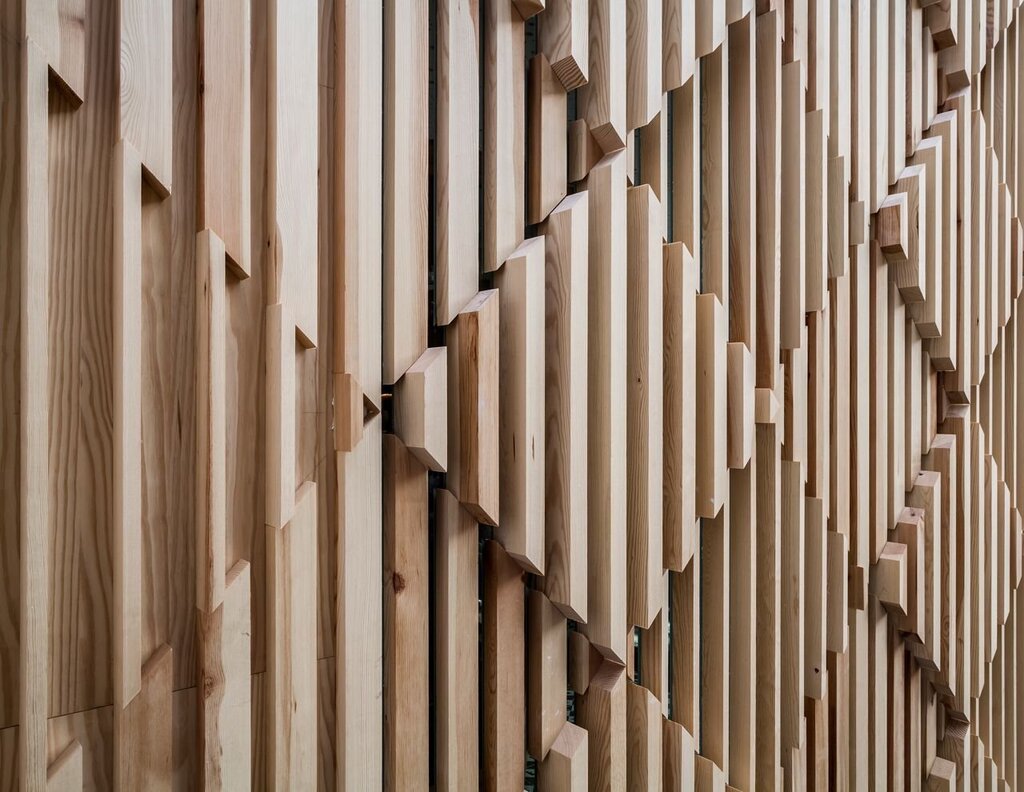 Wall decor made of wooden slats