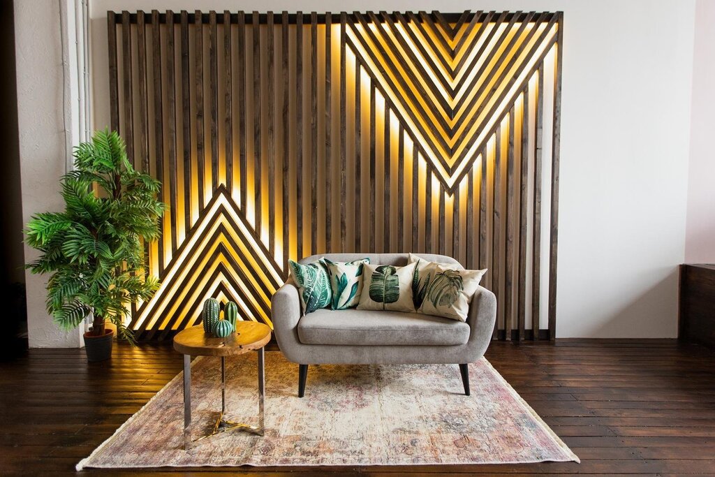 Wall decor with slats