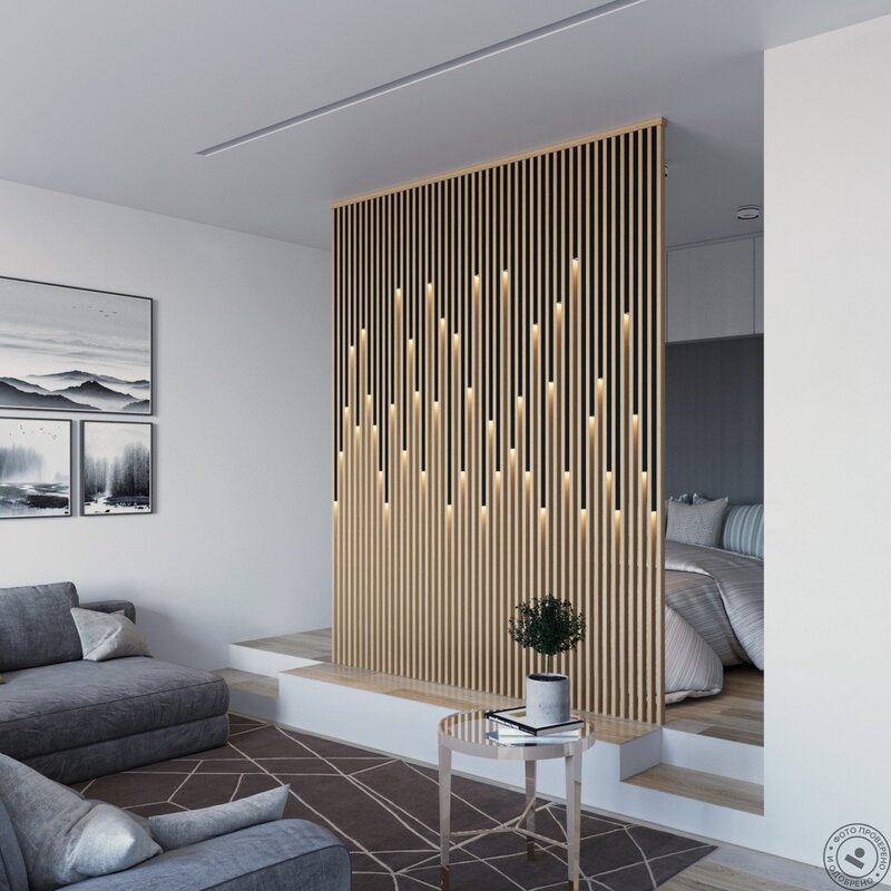 Decorative slatted partition