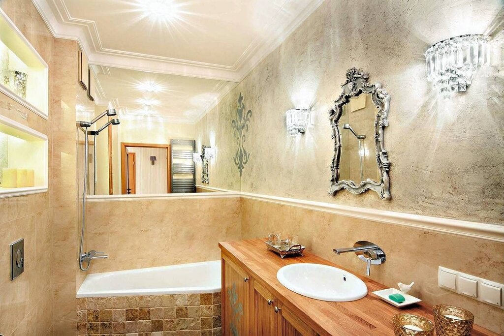 Decorative plaster in the bathroom