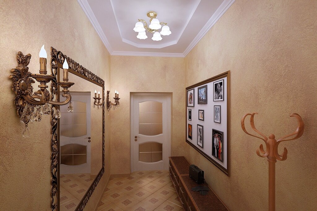 Decorative plaster for the hallway and corridor