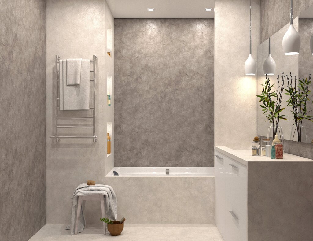 Decorative plaster for bathroom walls