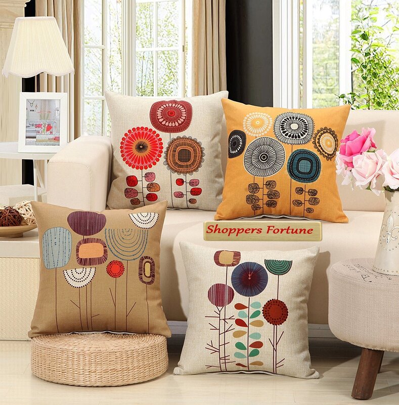 Decorative pillows in the living room interior