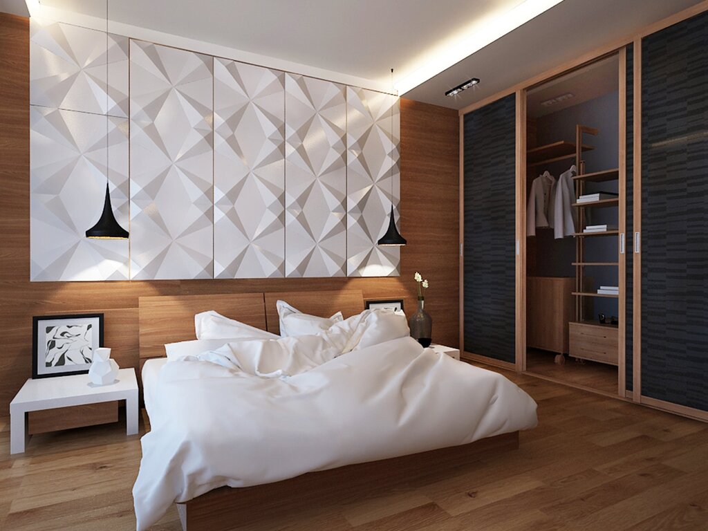 Decorative wall panels for the bedroom