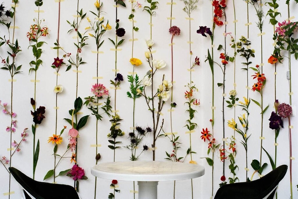 Decorative flowers on the wall for the interior