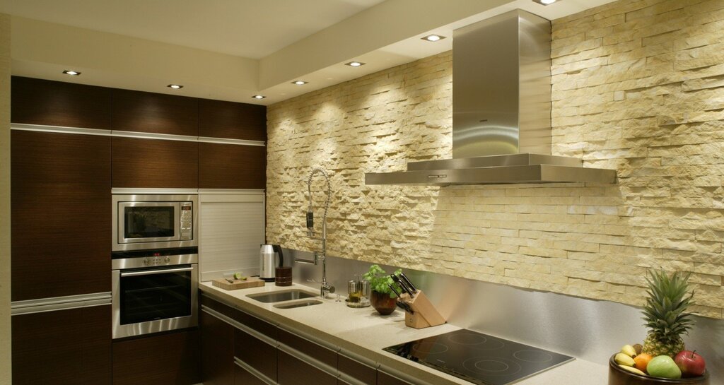 Decorative stone in the kitchen