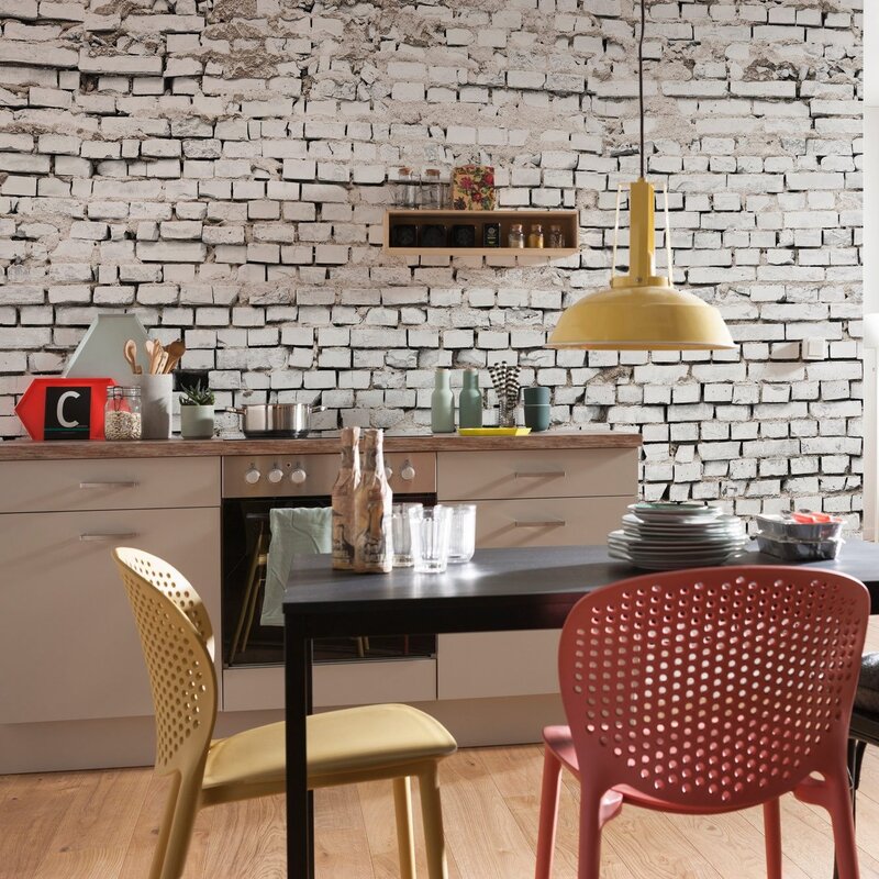 Decorative brick in the kitchen