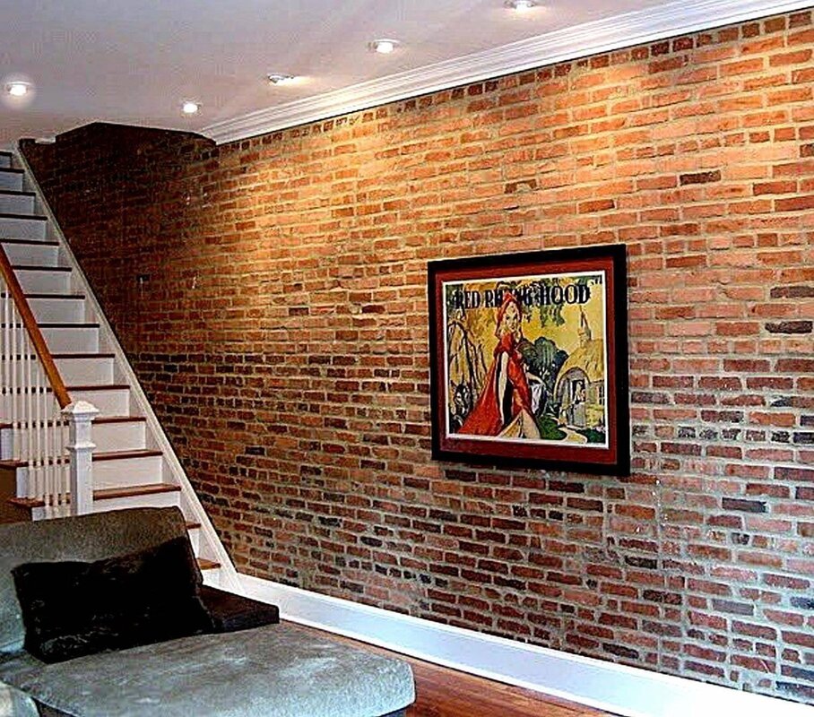 Decorative red brick for interior finishing