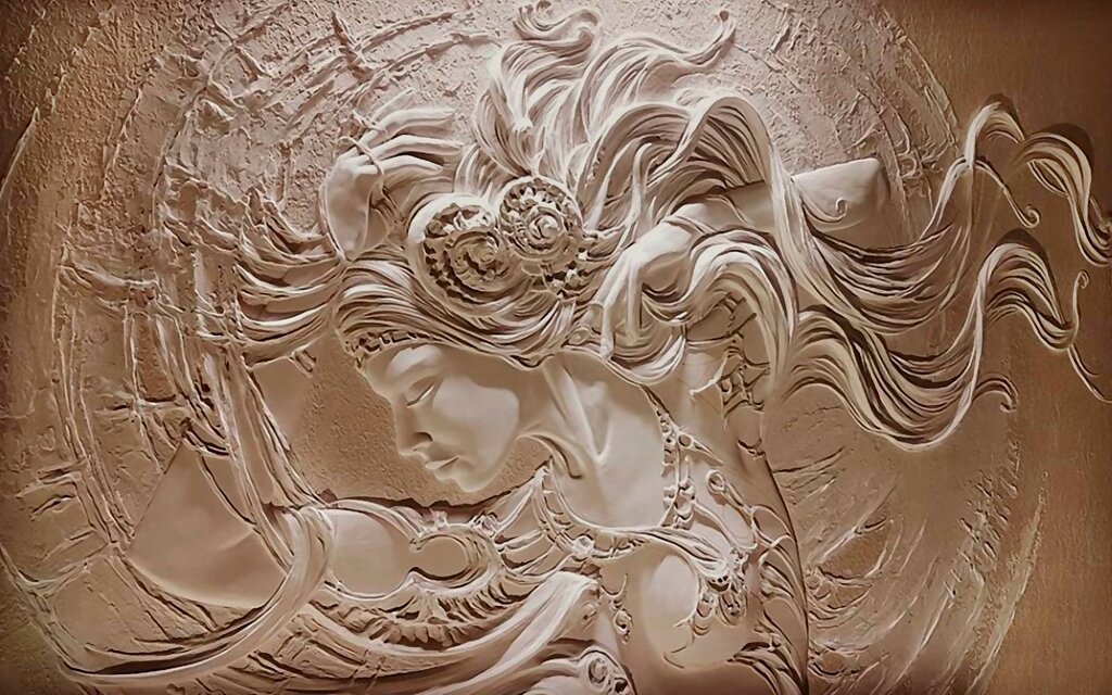 Decorative wall panel made of plaster