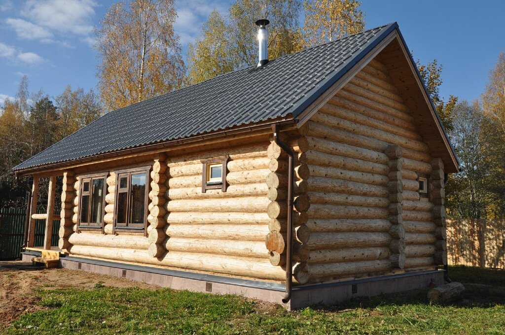 A village house made of logs