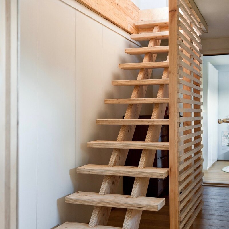 Wooden stairs to the cellar