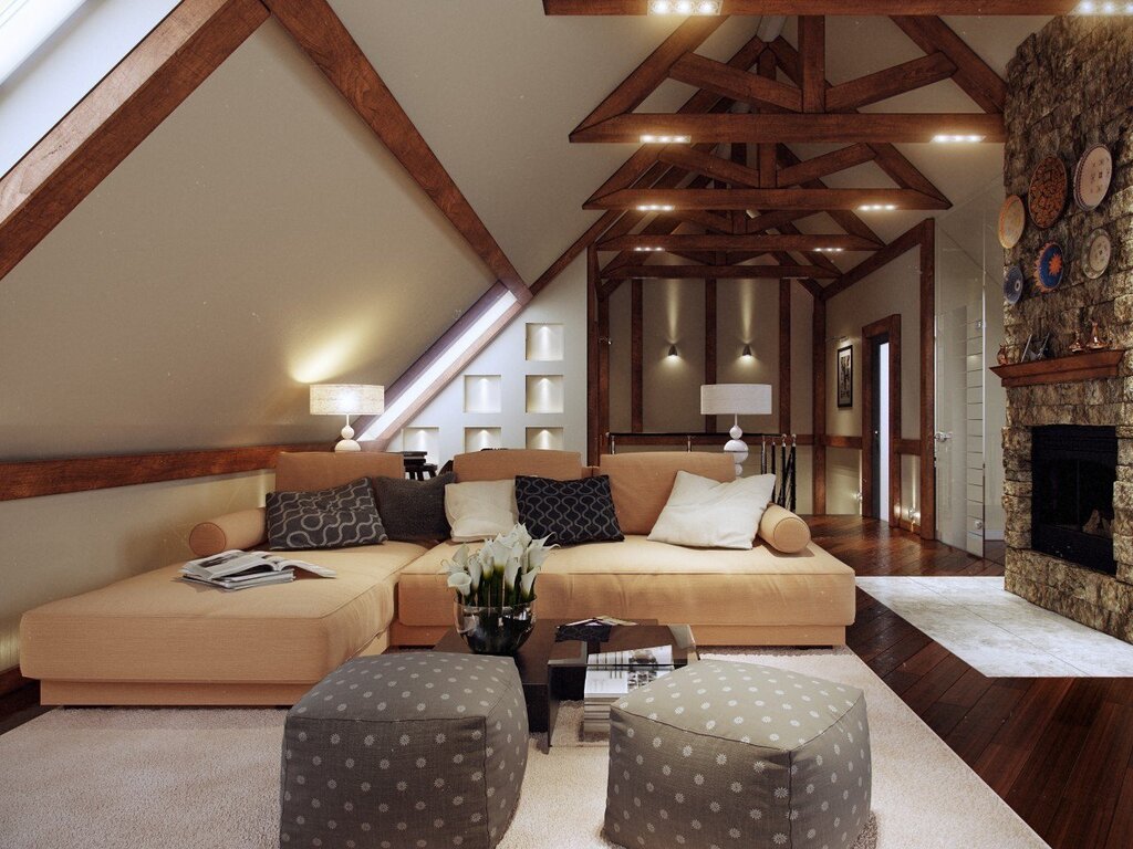 Wooden attic 27 фото