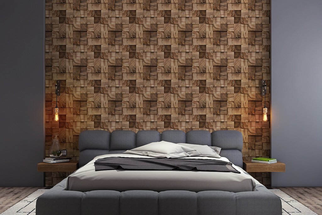 Wooden mosaic for walls