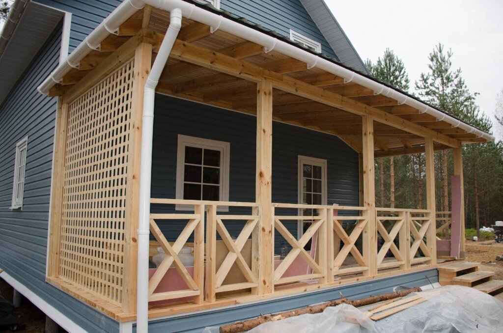 Wooden terrace to the house