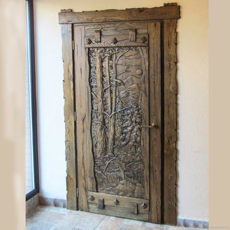 Antique-style wooden doors