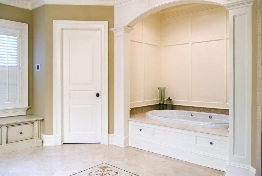 Wooden doors for the bathroom