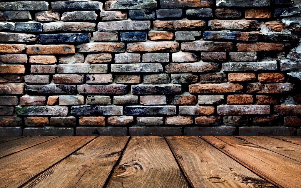 Wooden bricks on the wall