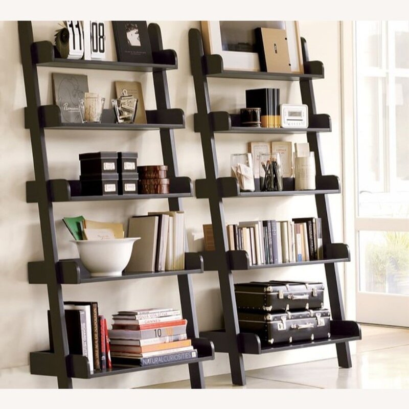 Wooden bookshelves