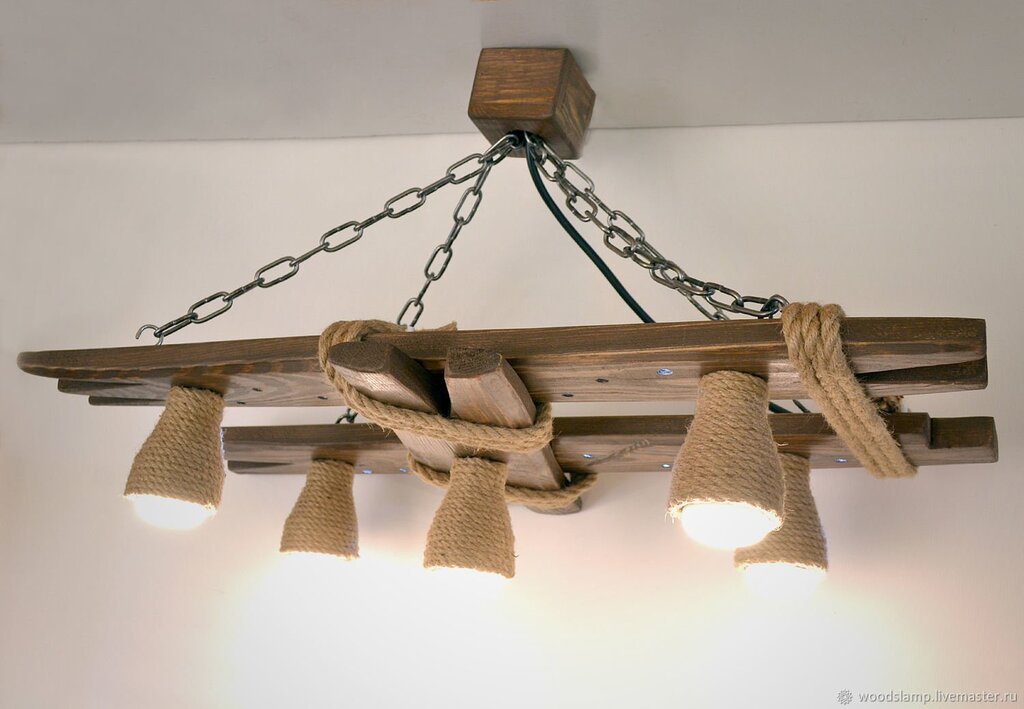 Wooden chandeliers for the cottage