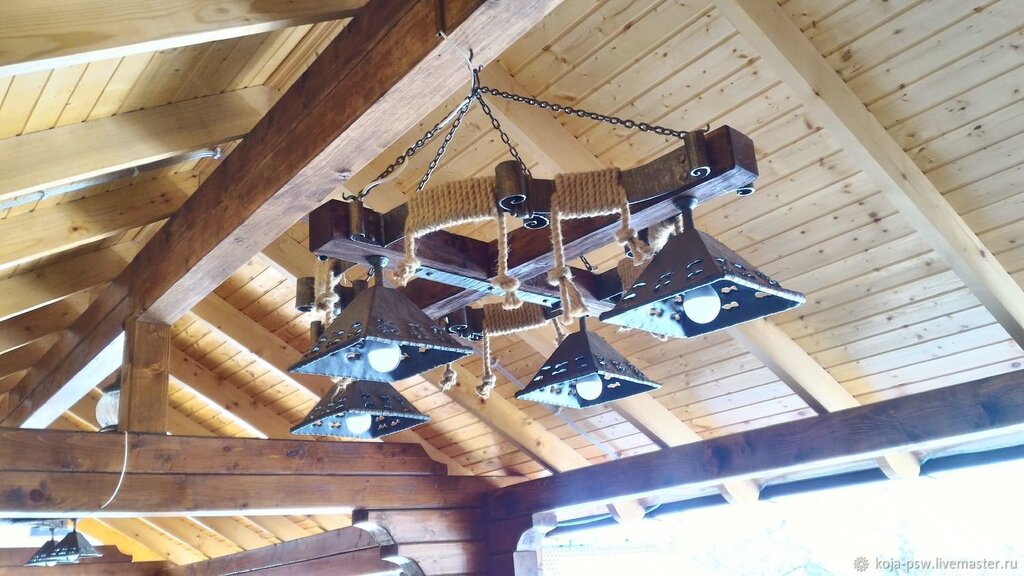 Wooden chandeliers for the gazebo