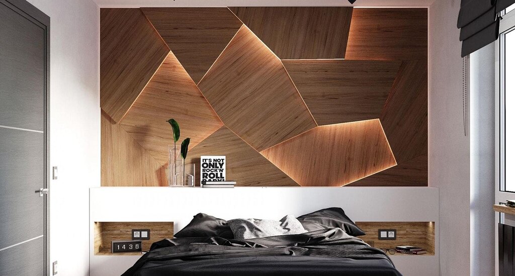 Wooden panels with backlighting