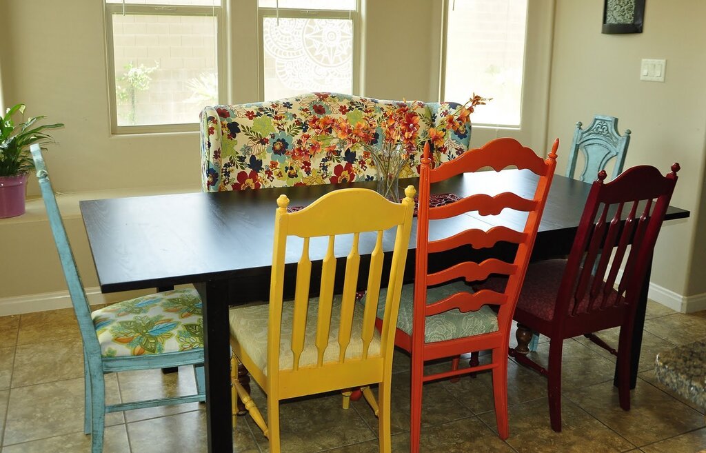 Wooden chairs in the interior