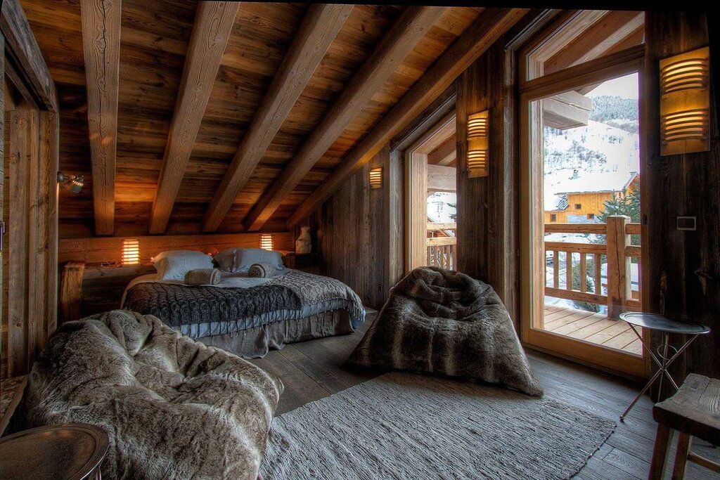 A wooden house in chalet style