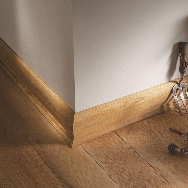 Wooden floor baseboard