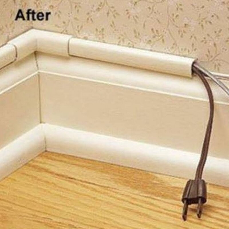 Wooden baseboard with cable channel