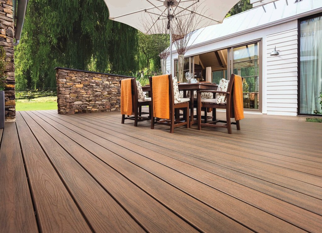 Wooden floor on the veranda