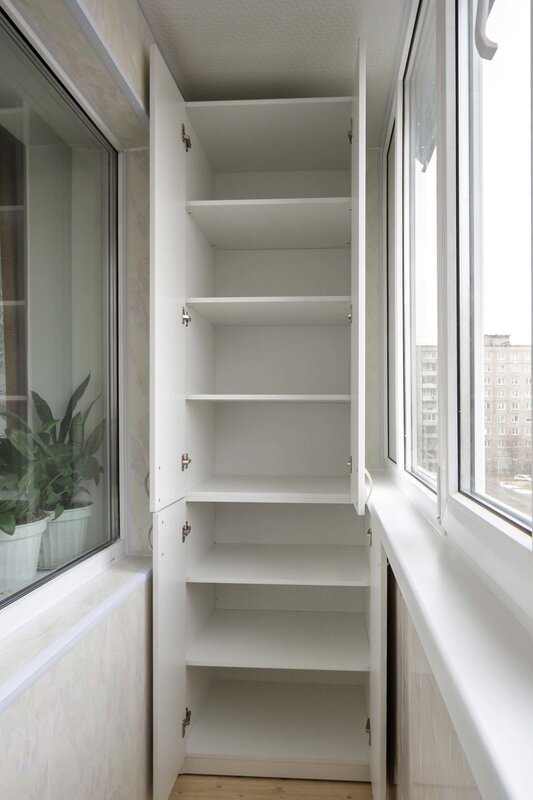 Wooden cabinet for the balcony