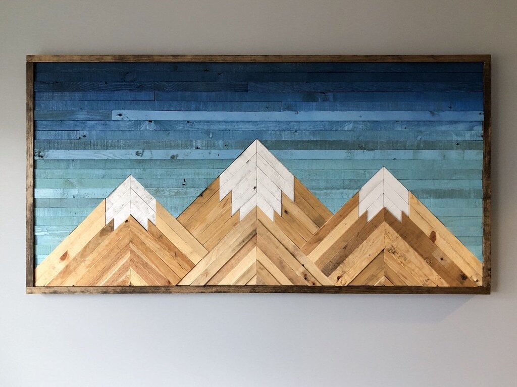 Wooden mountain panel