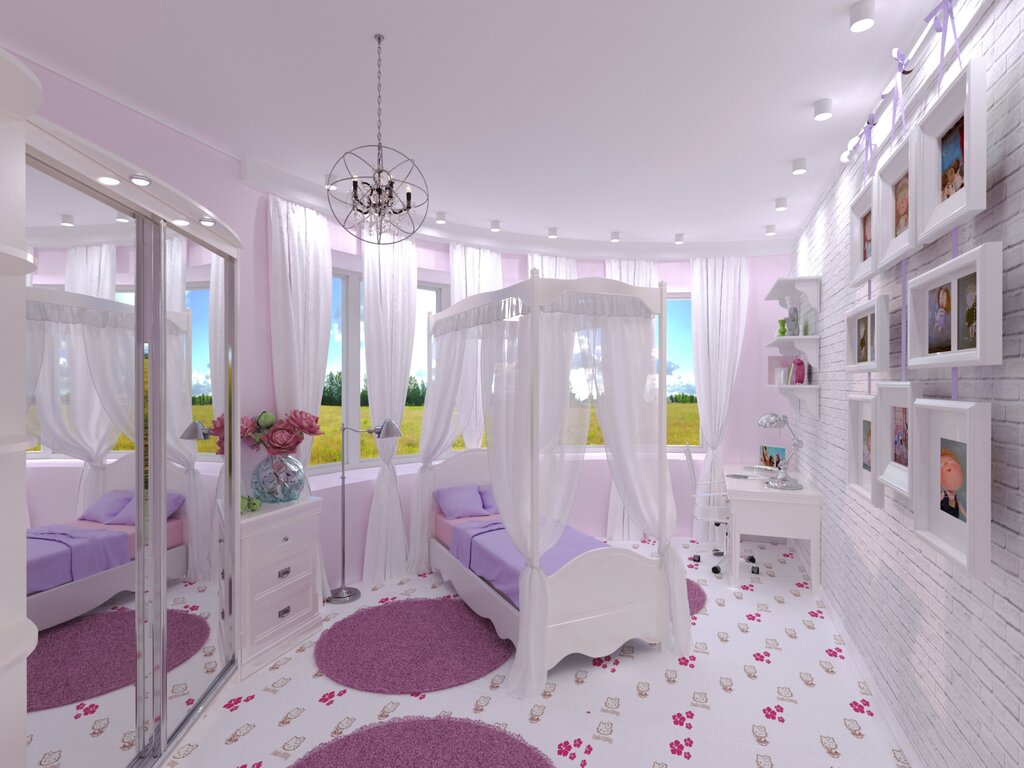 A child's room for a schoolgirl