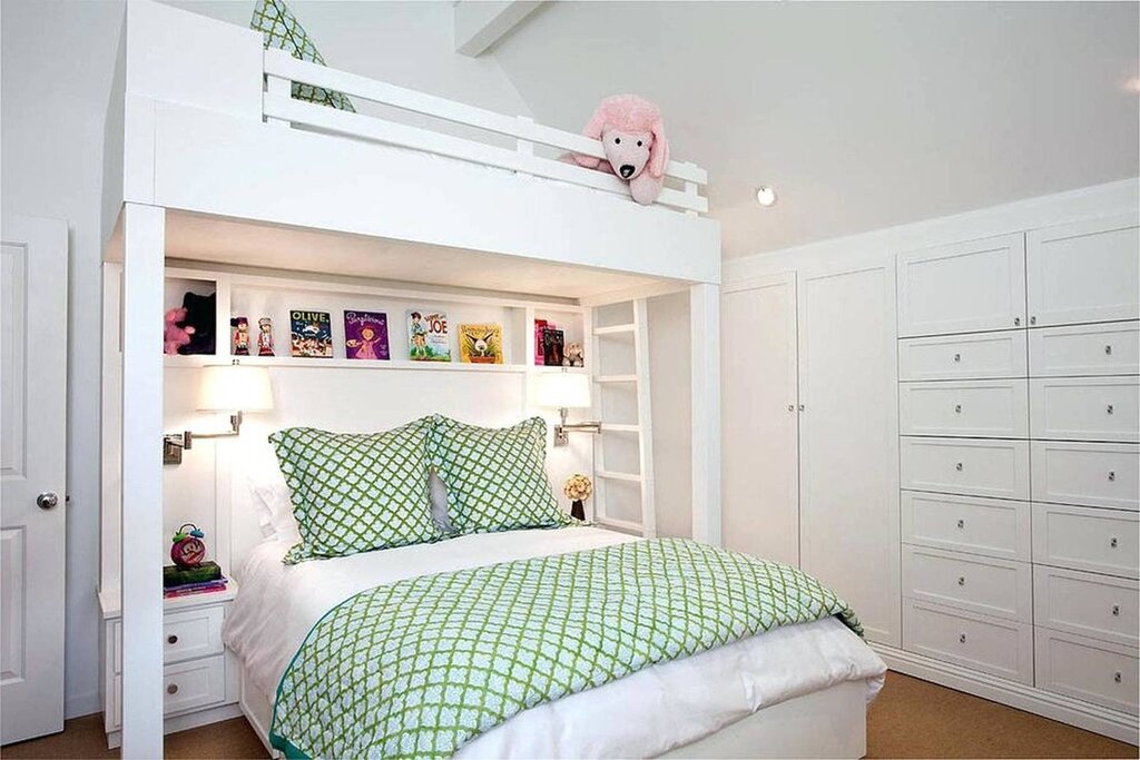 Children's room with a double bed