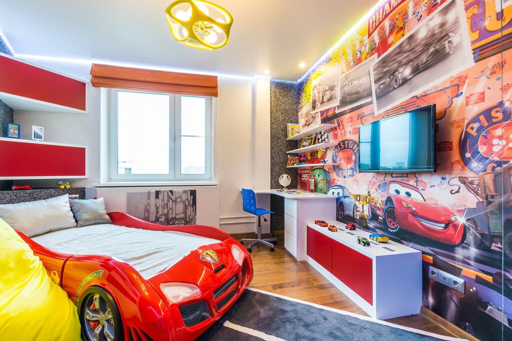 Children's room with toy cars