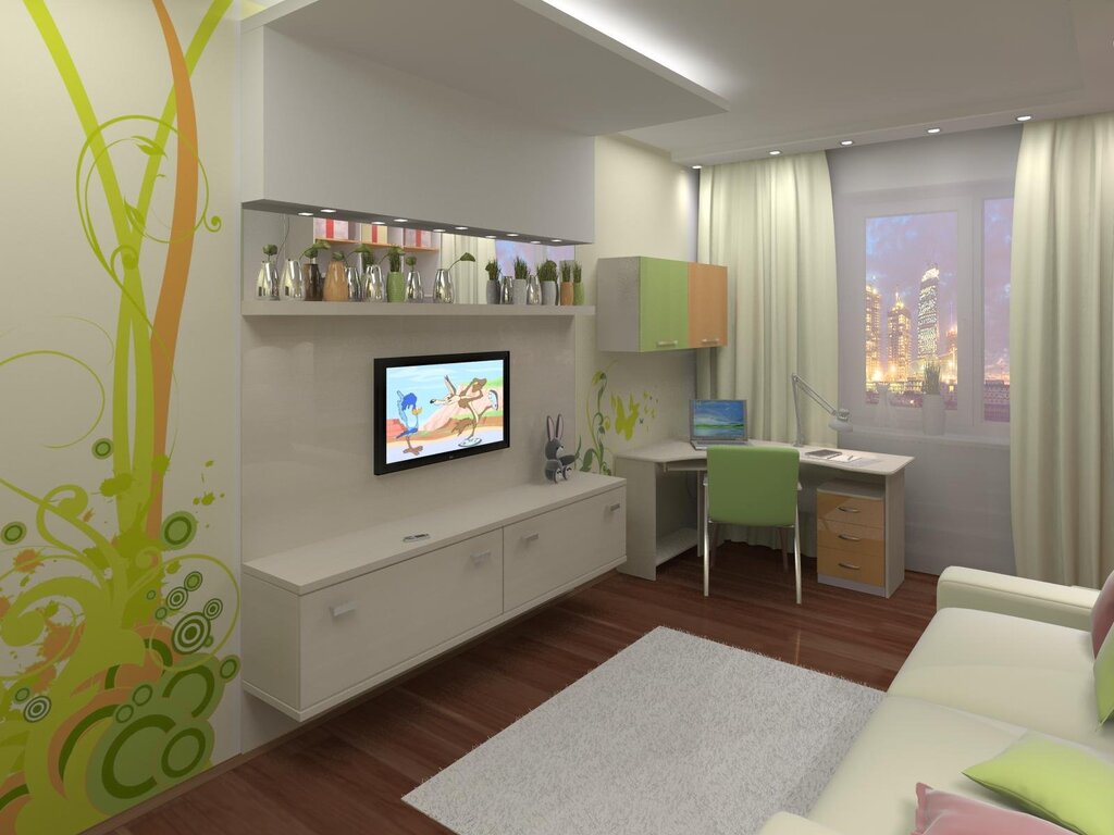 Children's room with a TV