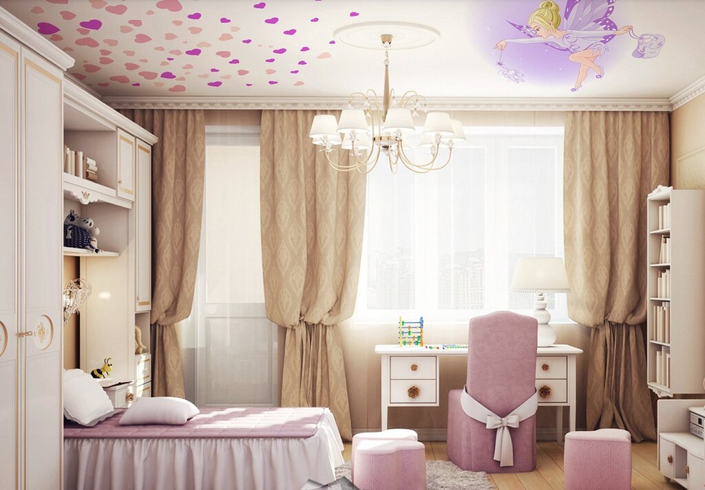 Children's room in beige tones