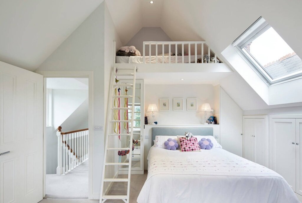 Children's bed in the attic