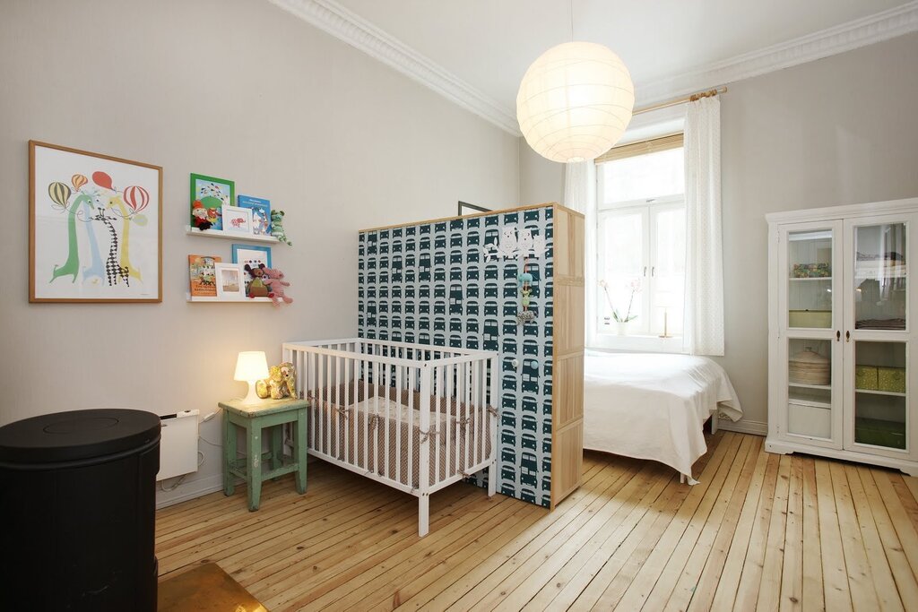 A child's bed in a one-room apartment