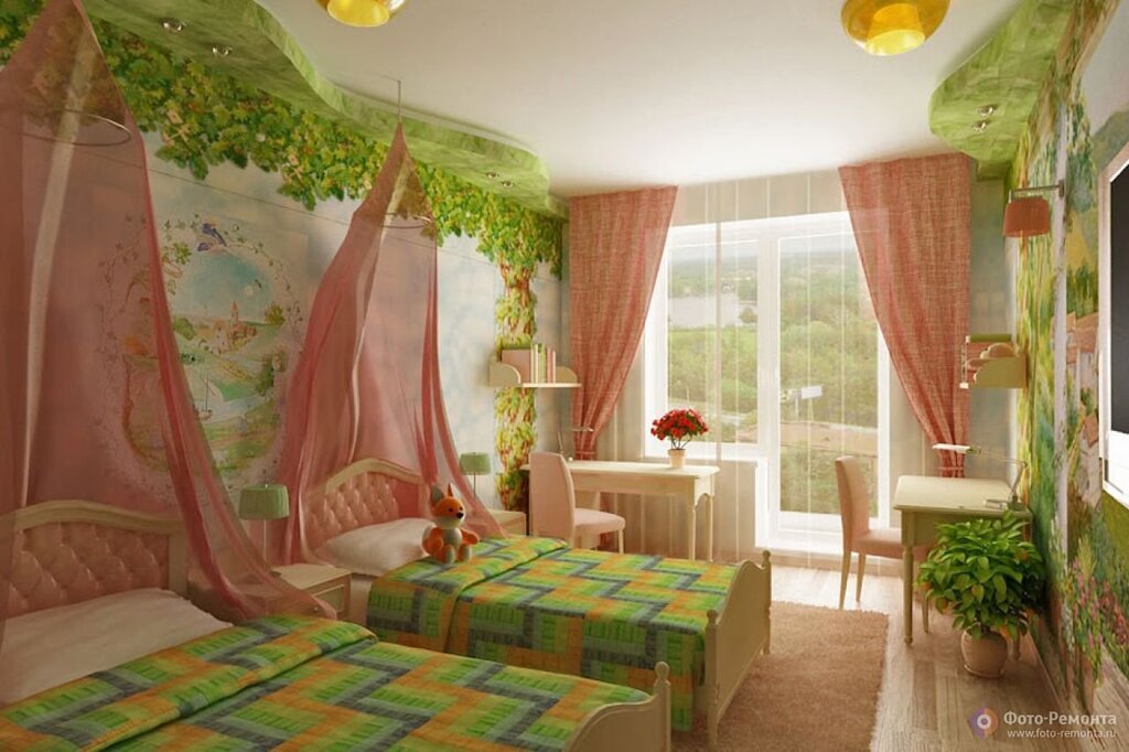 Children's room with a balcony for two