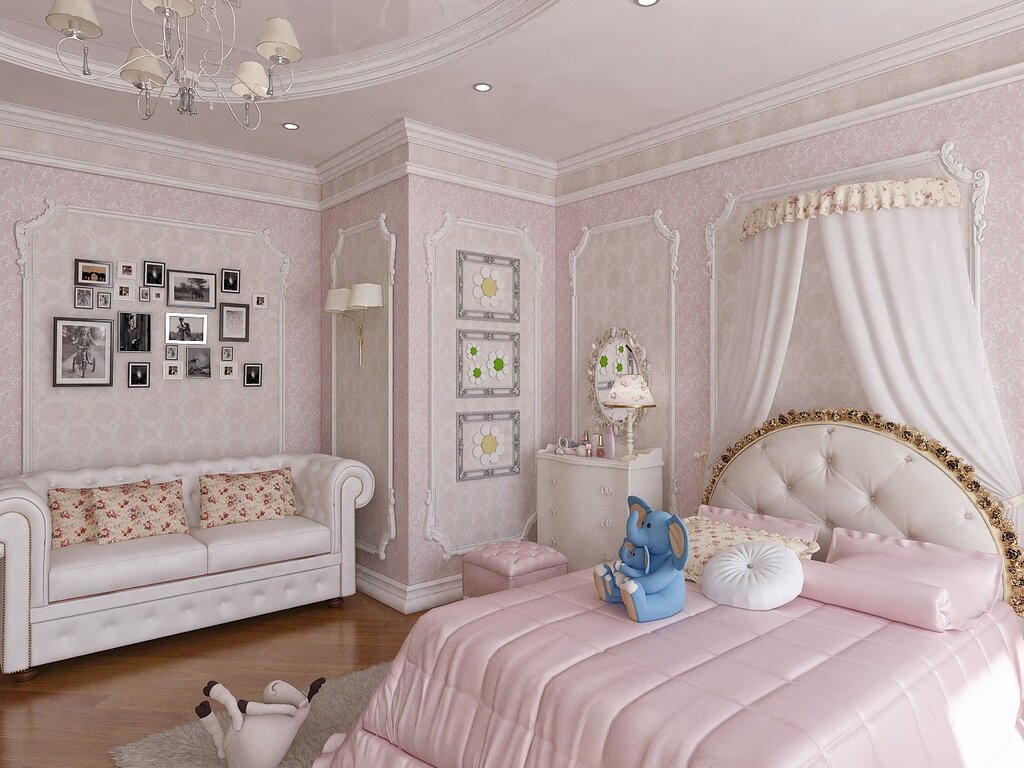 Children's room with moldings