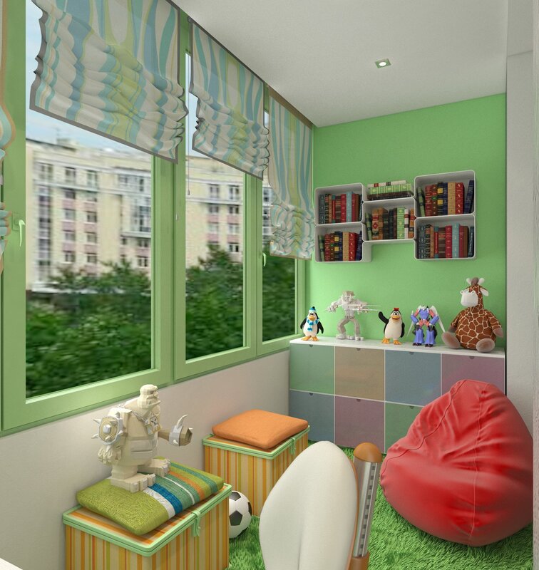 Children's room with a balcony