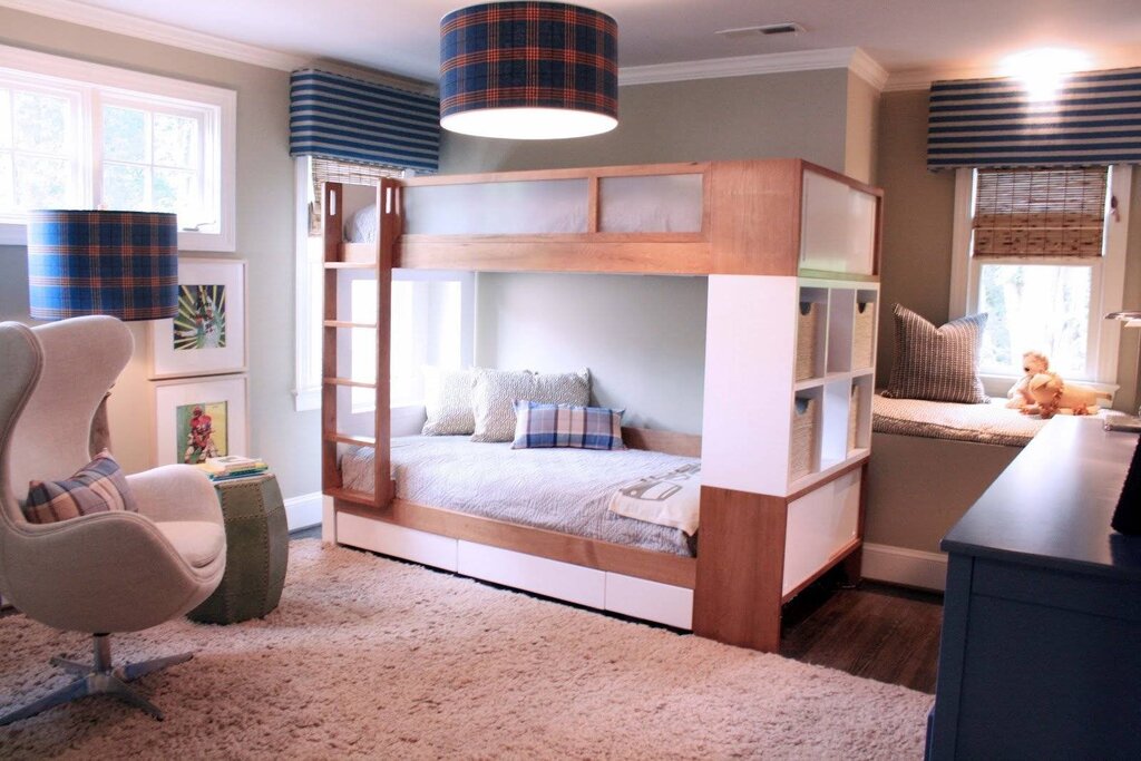 Children's bedroom with a bunk bed