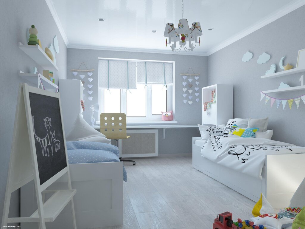 Children's room in white tones 26 фото