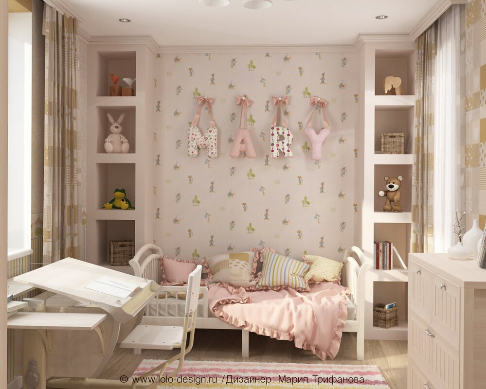 Children's room in beige tones 34 фото